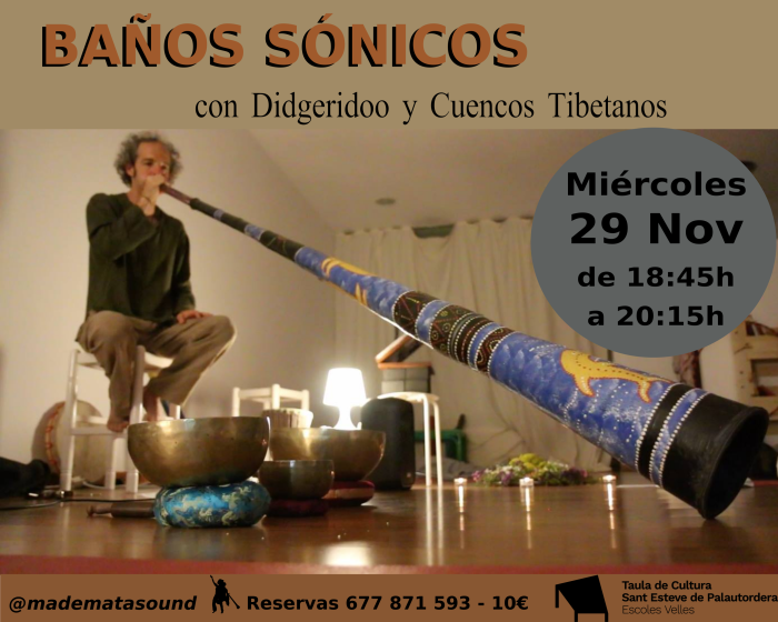 Baños Sónicos con Didgeridoo y Cuencos Tibetanos