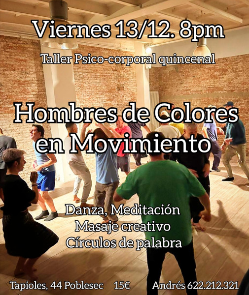 Hombres de colores en movimiento